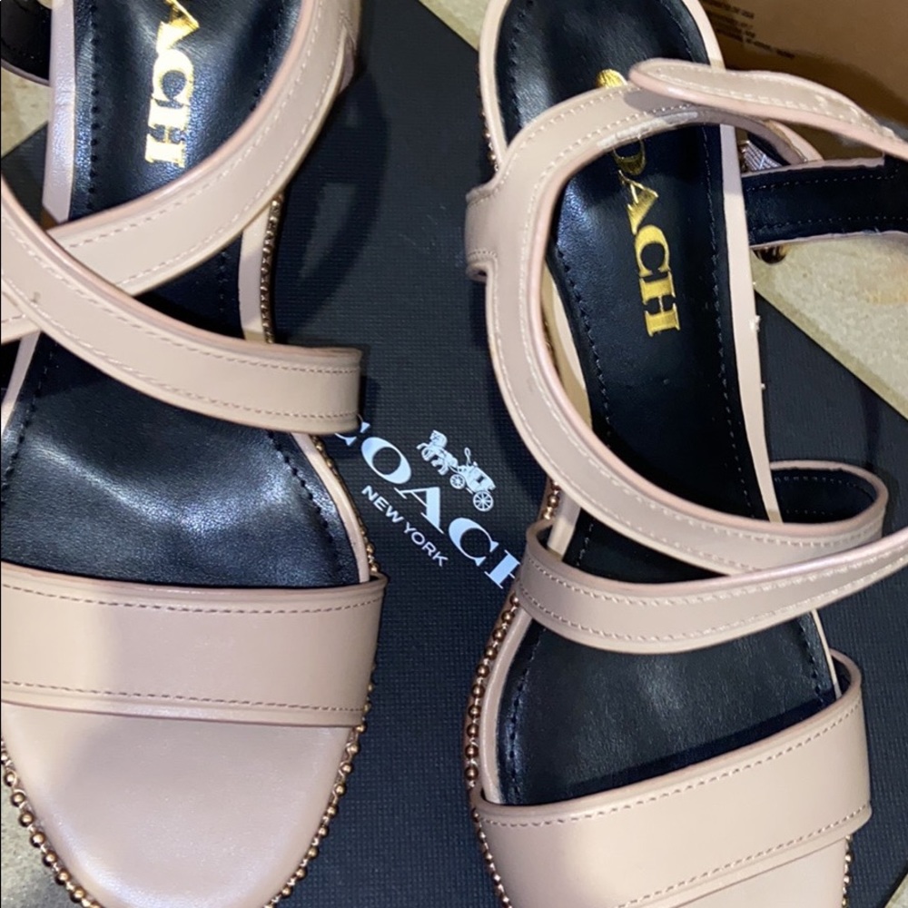 Size 7.5 beige Coach heel